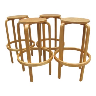 Alvar Aalto Style Stacking Counter Height Stools - There Are Two Sets of 2 Available For Sale