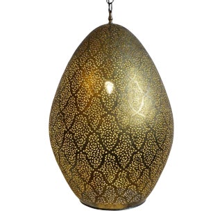 Vintage Dasha Brass Egg Pendant Light For Sale