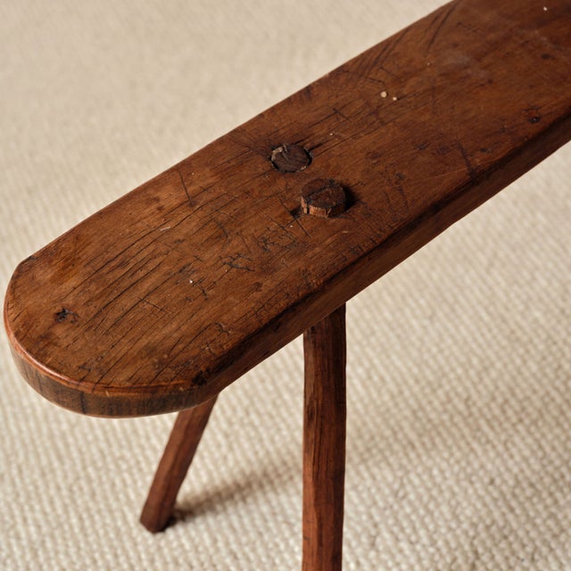 Mid 19th Century 19th Century French Oak Wooden Bench For Sale - Image 5 of 5