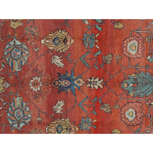 Traditional Antique North West Persian Carpet, Handmade Rust Red, Navy, Wool, Allover Design For Sale - Image 3 of 6