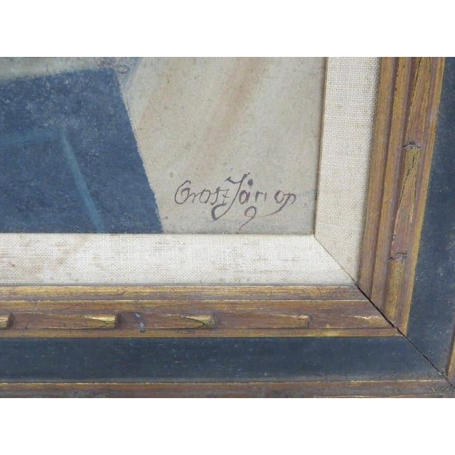 Mid-Century Original Oil on Canvas: "Rabbi in Study" by Erling Jørgensen (1905–1977) This evocative mid-century oil on...