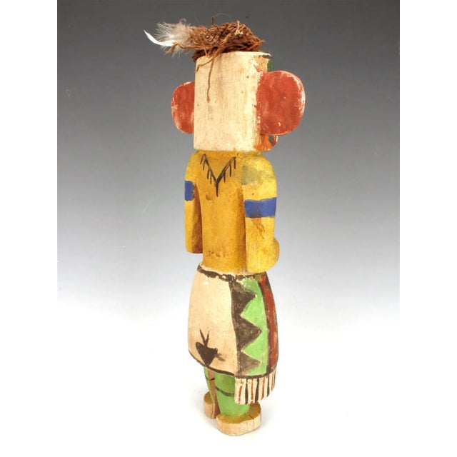 Mid 20th Century Painted Wood Kachina Style Figure (#1) For Sale - Image 5 of 10