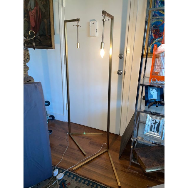 Arteriors Home Modernist Brass Floor Lamps by Arteriors - a Pair For Sale - Image 4 of 10