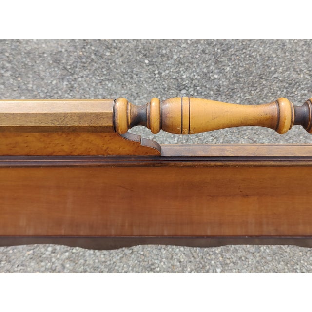 Vintage Jacobean Revival Walnut & Maple Full/Double Size Bed Frame For Sale In Washington DC - Image 6 of 12