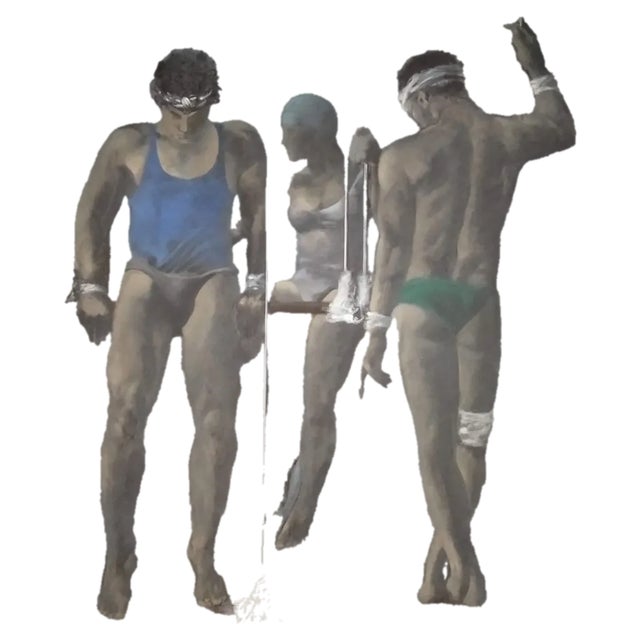 Jose Zaragoza, The Balance of the Human Condition, 1981, Oil on Canvas For Sale