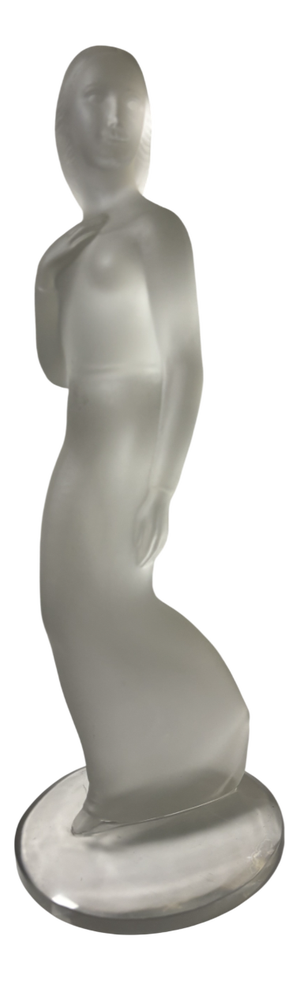 Young Woman Glass Figurine by Curt Schlevogt, Czechia, 1930s