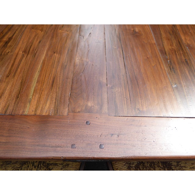 1940s Bold Walnut Country Tbl. Seat 8-12 For Sale - Image 11 of 14