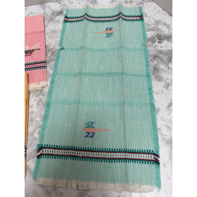 Vintage Cotton Linen Hand Loomed Napkins - Set of Eight For Sale - Image 11 of 12