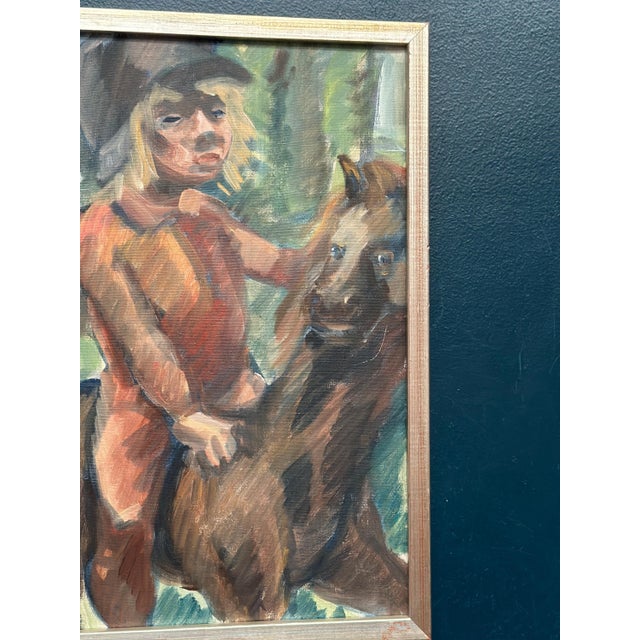 Ebbe Höglund, Horse Rider, 1950s, Oil on Canvas, Framed For Sale - Image 4 of 12