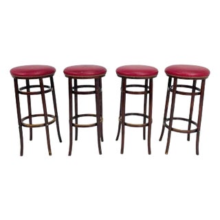 Set of 4 Barstools by Michael Thonet for Thonet Furniture, Usa 1960's For Sale