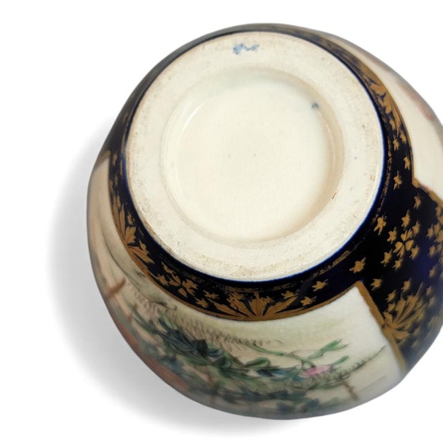 Japanese Meiji Cobalt and Gilded Kyoto Satsuma Vases from Kinkozan, 1890s, Set of 2 For Sale - Image 13 of 16