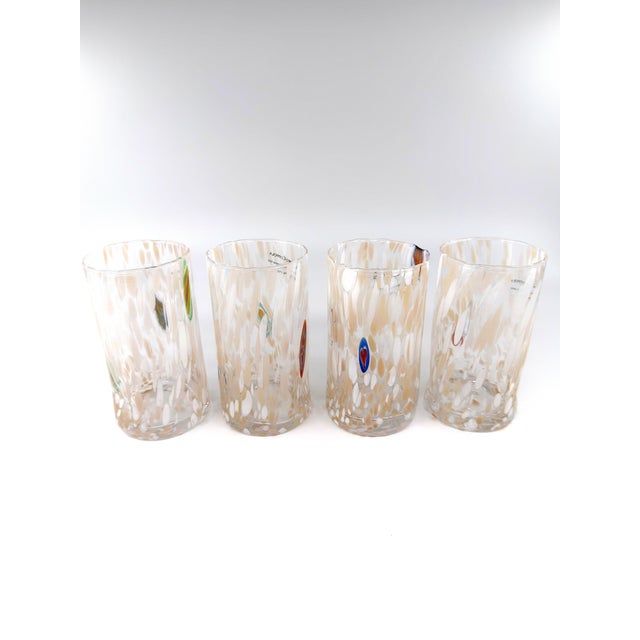 Hand Blown Alessandro Coppola Murano Art Glass Tumblers Handcrafted in Italy - Set of 4 For Sale - Image 9 of 10