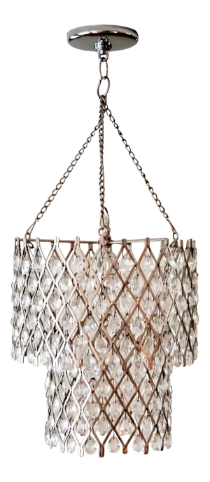 2009 Kaleidescope Two-Tier Chrome & Crystal Chandelier by Chandi Lighting
