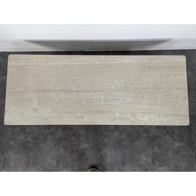 Large Travertine Coffee Table by Stone International For Sale - Image 4 of 7