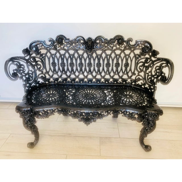 Mid 19th Century Victorian Betsy Ross Cast Iron Garden Bench For Sale - Image 10 of 10