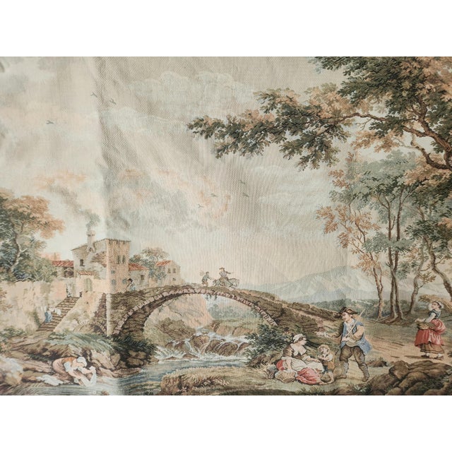 Large 18th Century Style Gobelin Tapestry with Pastoral Landscape Scene, 1970s For Sale - Image 11 of 18