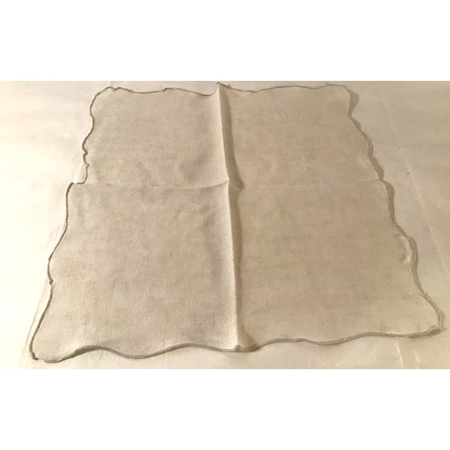 Vintage Ecru Colored Scalloped Edge Linen Napkins Set of 4 Chairish