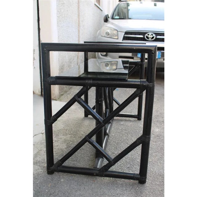 Small Desk in Black Bamboo, 1970s, in Very Good conditions. Designed 1970 to 1979 I have official proof of authenticity...