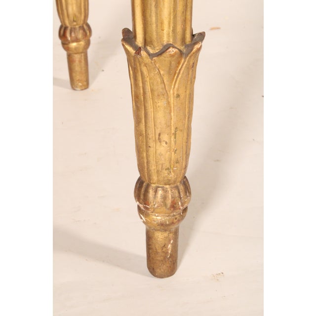 Antique Continental Louis XVI Style Gilt Wood Marble Top Console Table For Sale - Image 10 of 14