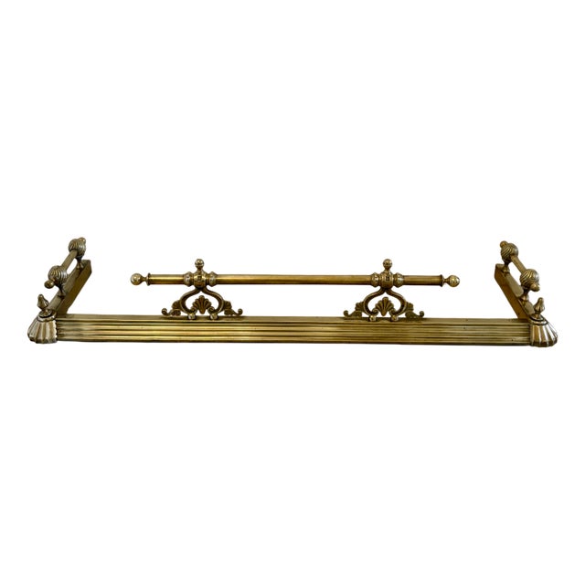 Antique Victorian Brass Fender, 1860s For Sale