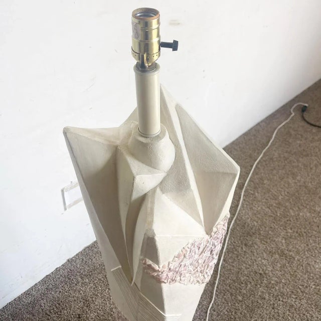 Postmodern Brutalist Green and Pink and White Floor Lamp For Sale In Miami - Image 6 of 9