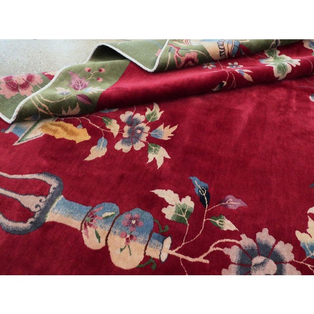 Galerie Shabab Collection Mid-20th Century Handmade Chinese Art Deco Room Size Carpet For Sale - Image 10 of 10