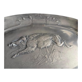 Kayserzinn Platter Pig Ca 1900 For Sale