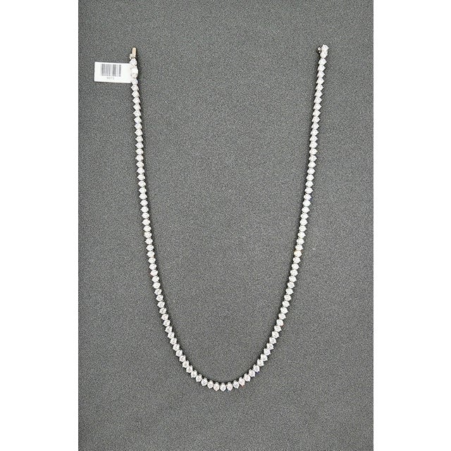 Modern 17.71 Ct Diamond Tennis Necklace 3-Prong For Sale - Image 3 of 8