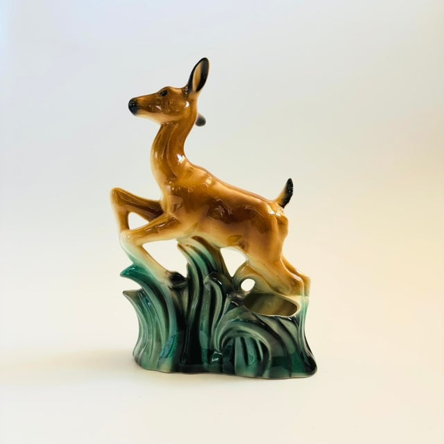 Mid-Century Modern Mid Century Ceramic Deer Planter For Sale - Image 3 of 16
