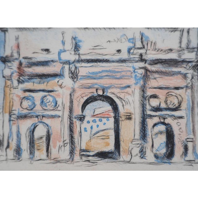 Lucien Mainssieux, The Gothic Dungeon, Signed Color Lithograph, 1949 For Sale - Image 5 of 6