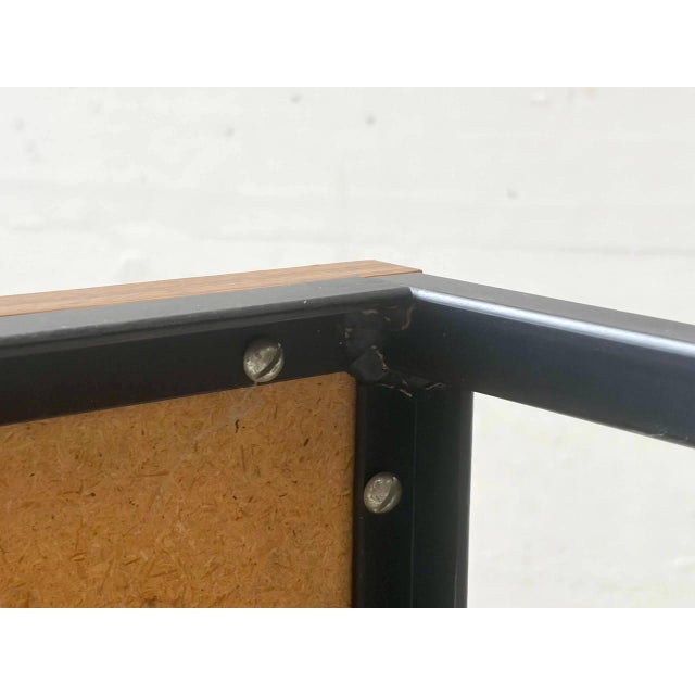Vintage Minimalist Table in Wood Veneer with Steel Frame, 1980s For Sale - Image 13 of 16