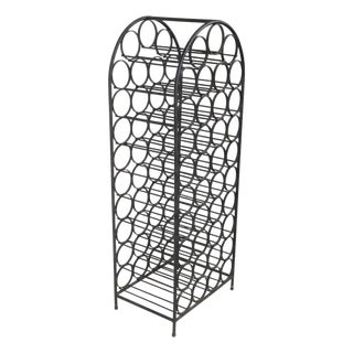 Mid Century Wrought Iron Wine Rack For Sale