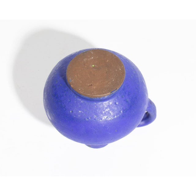 West German Blue Ceramic Vase Jug by Hartwig Heyne Hoy For Sale In Indianapolis - Image 6 of 7