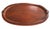 Brown Antique Oval Hand Carved Wood Mahogany Tray With Brass Handles For Sale - Image 8 of 8