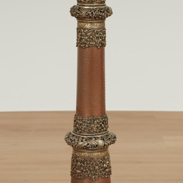 Pair of Antique Copper Tibetan Horns or Dungchen For Sale - Image 10 of 14