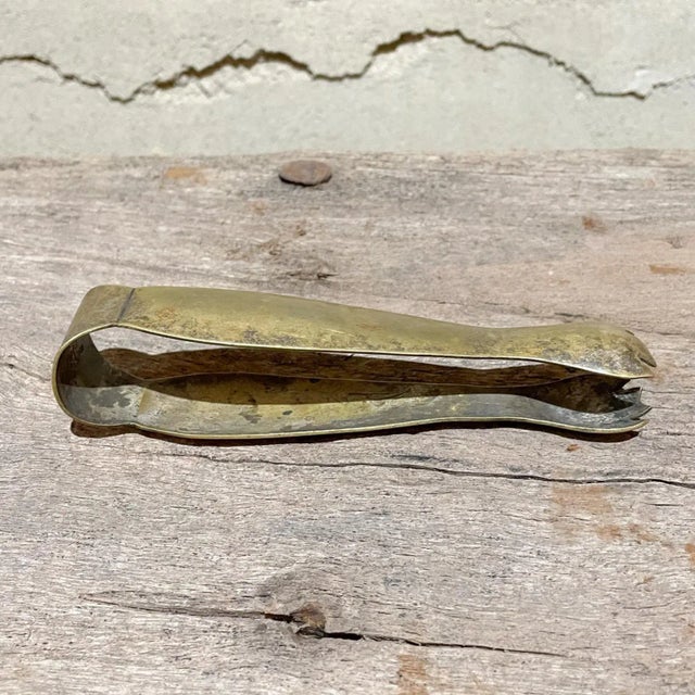 Vintage BRASS Barware Ice Tongs Silver Plated MEXICO 1950s Modern Stamped by maker Made in Mexico Silverplated. Style of...