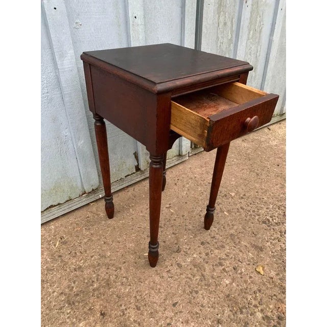 19th Century Antique Walnut One Drawer Stand Side Table For Sale - Image 11 of 13