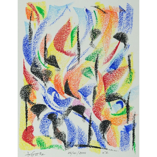 Françoise GALLE (1940) Vegetal Abstraction Colored pastel Signed in felt-tip pen by the artist On heavy paper, 24 x 32 cm...