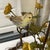Shabby Chic Vintage Metal Floral Toleware Lamp For Sale - Image 3 of 9
