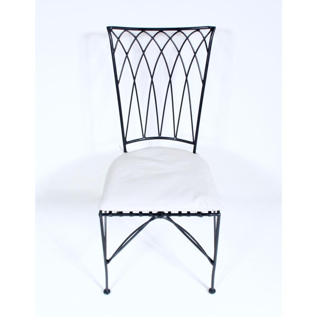 Set of 4 Black Iron Dining Side Chairs, C. 1980 For Sale - Image 10 of 18