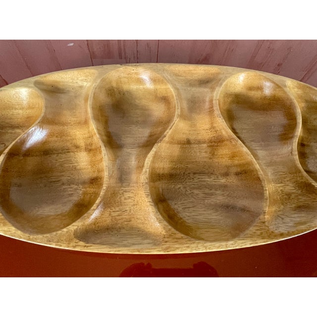 Brown Sculpted Wood Biomorphic Catch All For Sale - Image 8 of 11