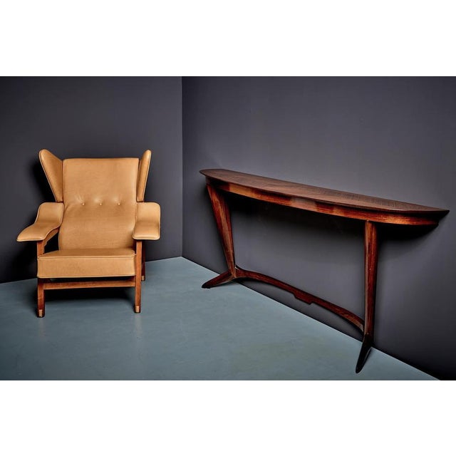 Vintage Console Table in Rosweood Veneer by Guglielmo Ulrich, Italy, 1940s For Sale - Image 6 of 13