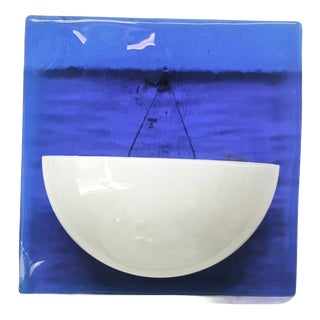 Blue Murano Glass Wall Lamp, 1980s For Sale