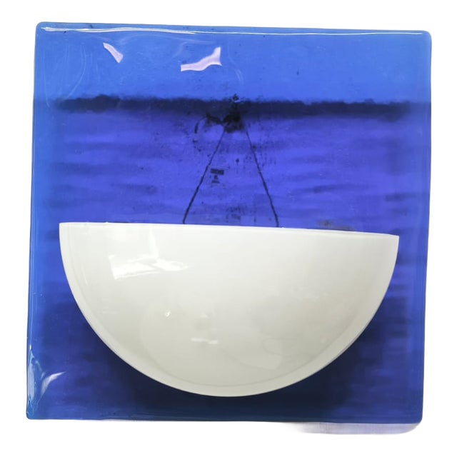 Blue Murano Glass Wall Lamp, 1980s For Sale