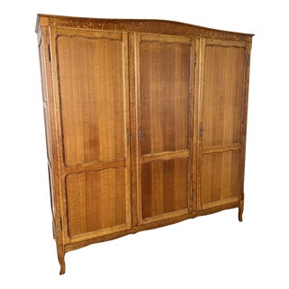 Vintage French Wardrobe in Oak For Sale