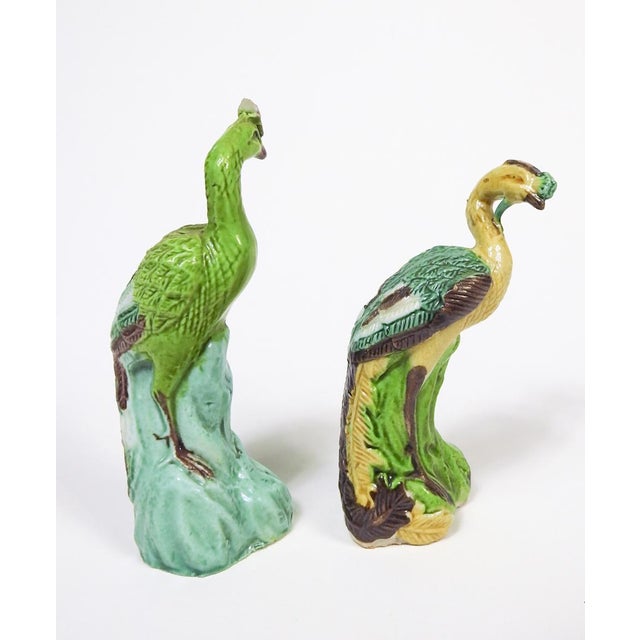 Chinese Small Late 19th Century Chinese Export Porcelain Phoenix Birds - A Pair For Sale - Image 3 of 6