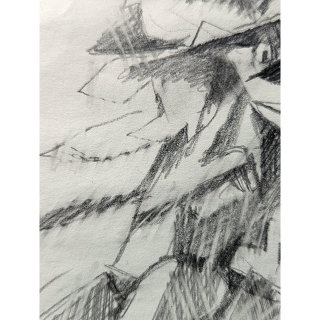 David Adickes Modern Santa Fe, New Mexico Inspired Black & White Abstract Figurative Drawing, Mid 20th Century For Sale - Image 11 of 11