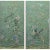 Chinoiserie W30"* H60", Emerald Green Peacock Peony 2-Panel Chinoiserie Wallpaper Panels ,No Frame, Tea Paper For Sale - Image 3 of 6