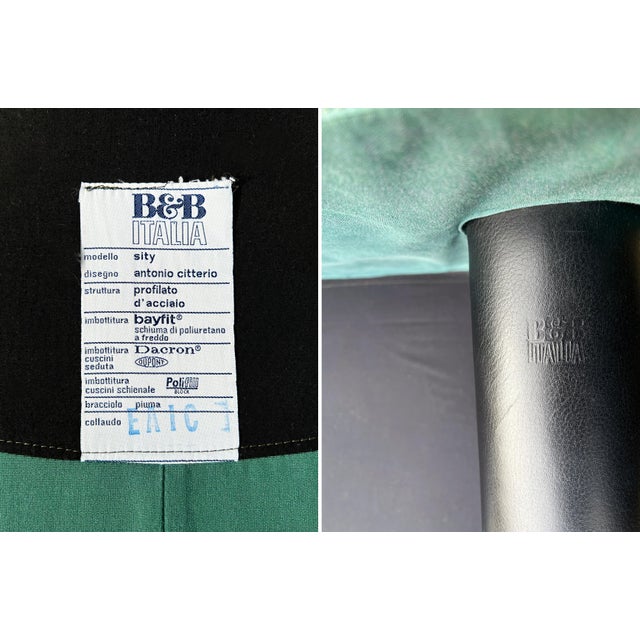 1980s B&b Italia Antonio Citterio Sity "Baisity" Sofa Sectional in Green and Eggshell-- 2 PCSB For Sale - Image 10 of 10