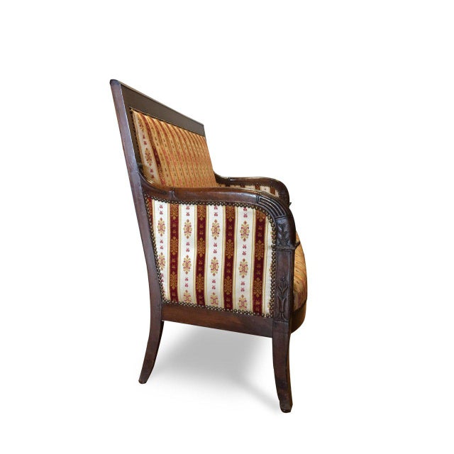 Wood 19th Century Vintage Empire Mahogany Salon - Set of 5 For Sale - Image 7 of 9